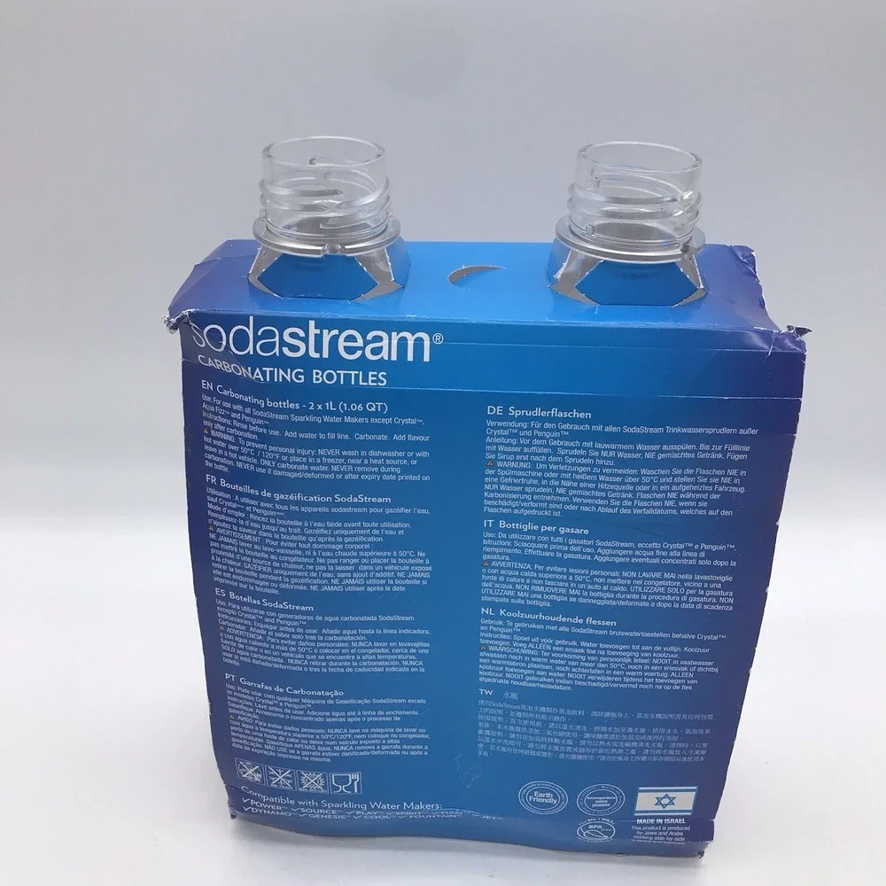 SodaStream New In Open Box Set Of Two One Liter Carbonating Bottles Without Lids